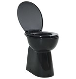 vidaXL Toilet verhoogd 7 cm soft-close randloos keramiek zwart