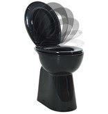 vidaXL Toilet verhoogd 7 cm soft-close randloos keramiek zwart