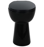 VidaXL Toilet verhoogd 7 cm soft-close randloos keramiek zwart