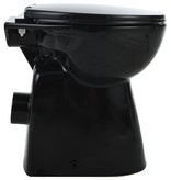 VidaXL Toilet verhoogd 7 cm soft-close randloos keramiek zwart
