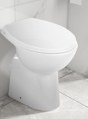 VidaXL Toilet verhoogd 7 cm soft-close randloos keramiek wit