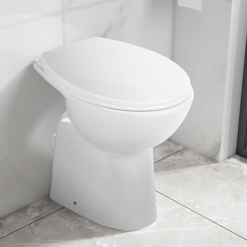 VidaXL Toilet verhoogd 7 cm soft-close randloos keramiek wit