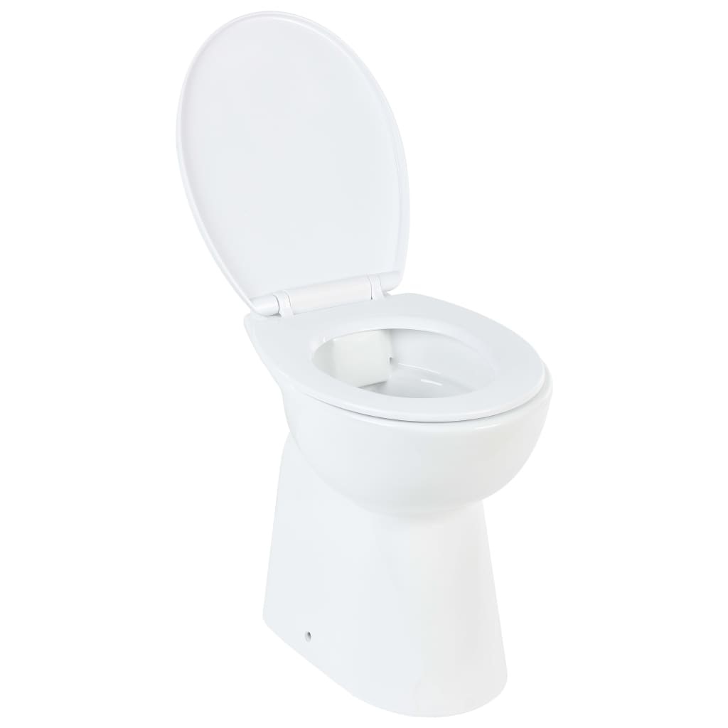 VidaXL Toilet verhoogd 7 cm soft-close randloos keramiek wit