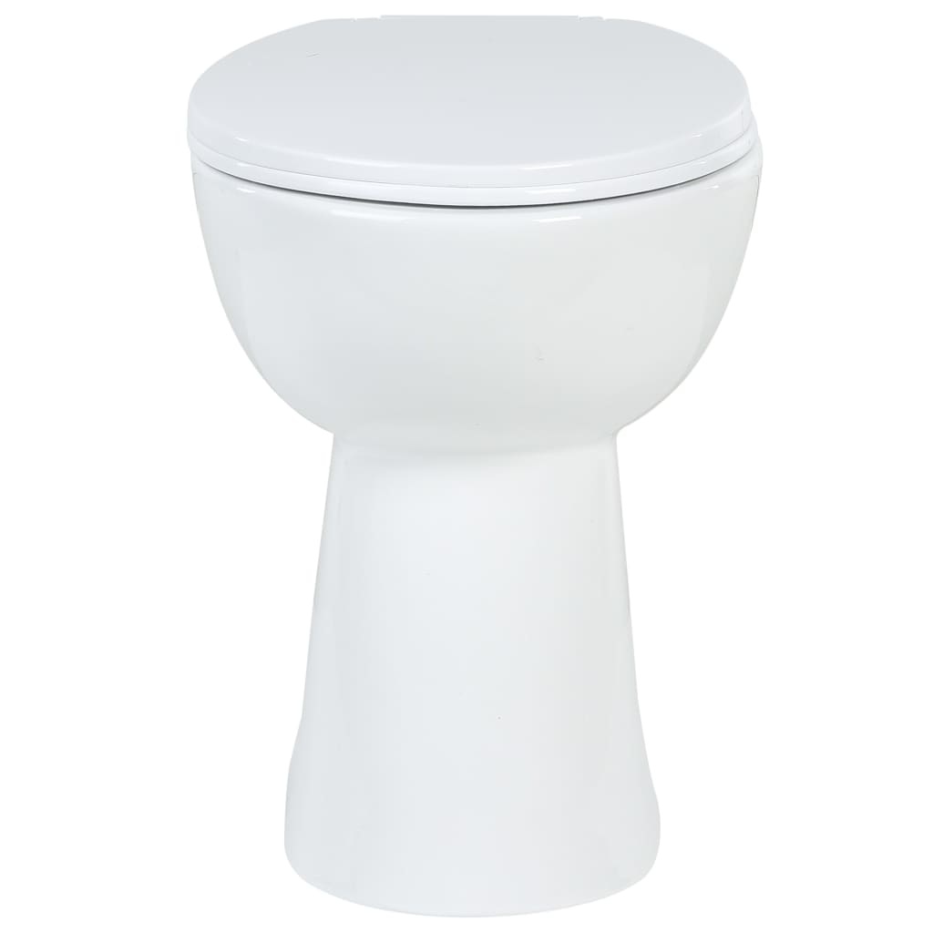 VidaXL Toilet verhoogd 7 cm soft-close randloos keramiek wit