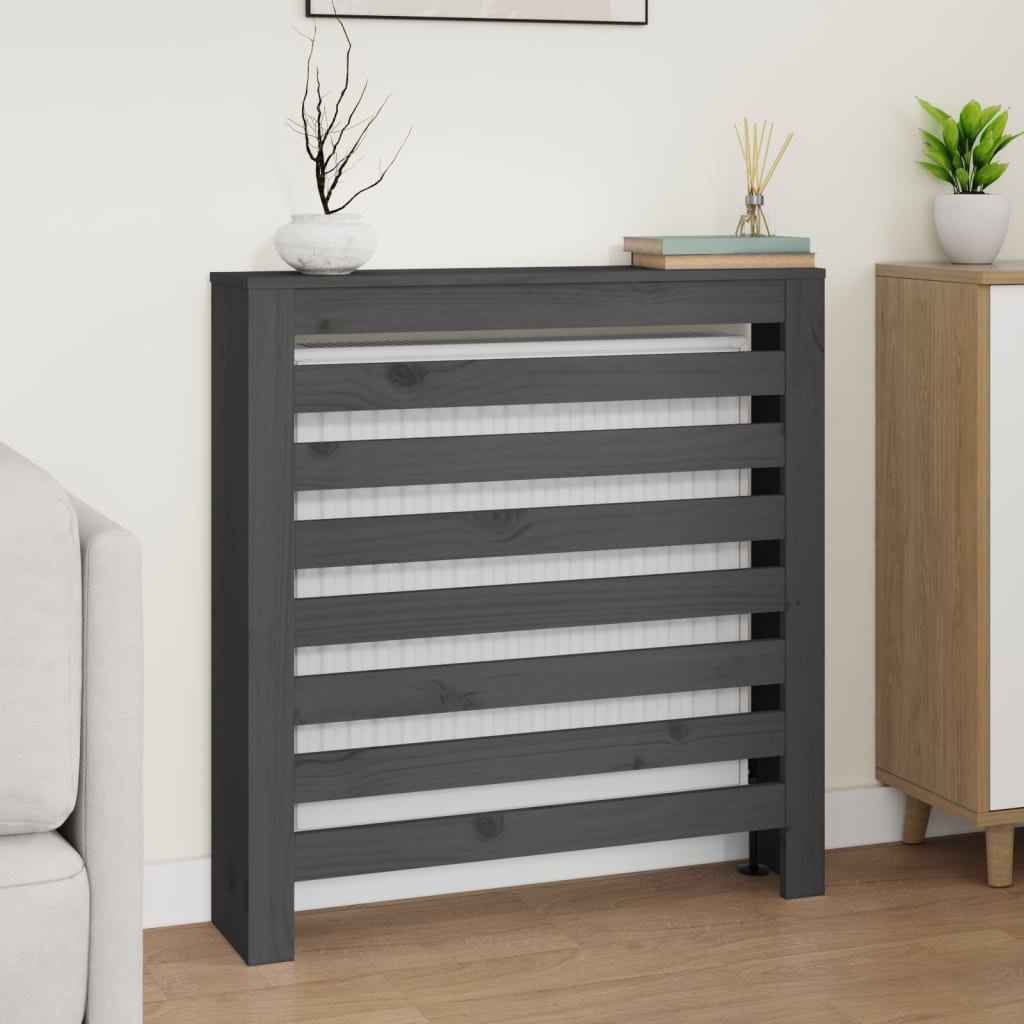 vidaXL Radiatorombouw 79,5x19x84 cm massief grenenhout grijs