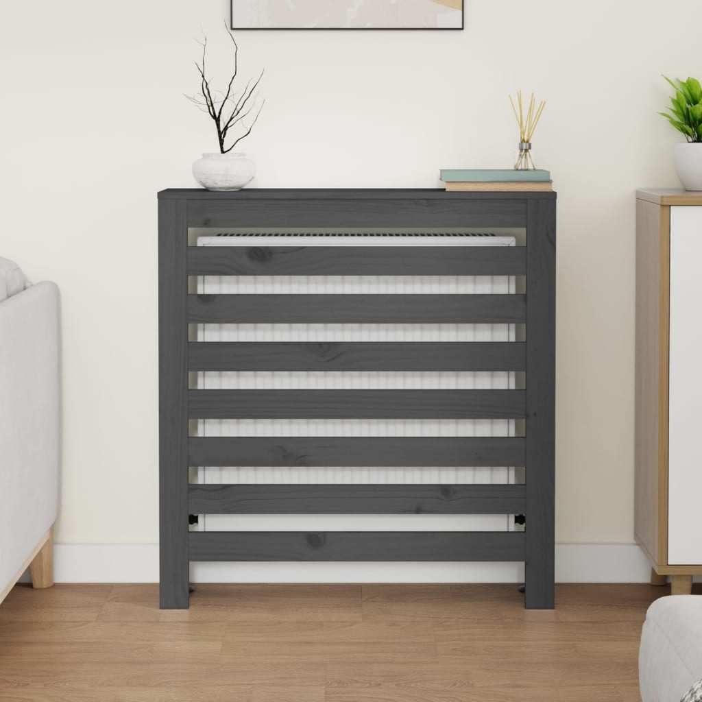 vidaXL Radiatorombouw 79,5x19x84 cm massief grenenhout grijs