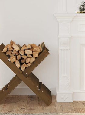 VidaXL Houtblokhouder 47x39,5x48 cm massief grenenhout honingbruin