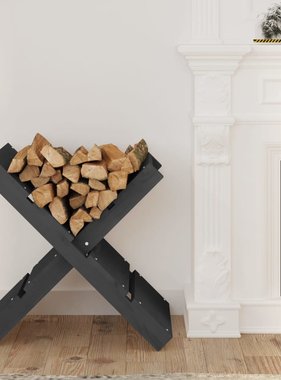 VidaXL Houtblokhouder 47x39,5x48 cm massief grenenhout grijs