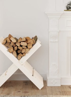 VidaXL Houtblokhouder 47x39,5x48 cm massief grenenhout wit