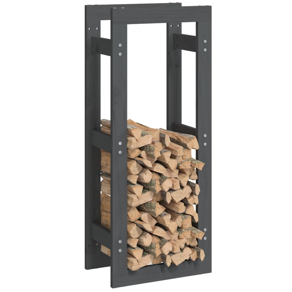 vidaXL Haardhoutrek 80x25x100 cm massief grenenhout grijs