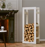 vidaXL Haardhoutrek 41x25x100 cm massief grenenhout wit