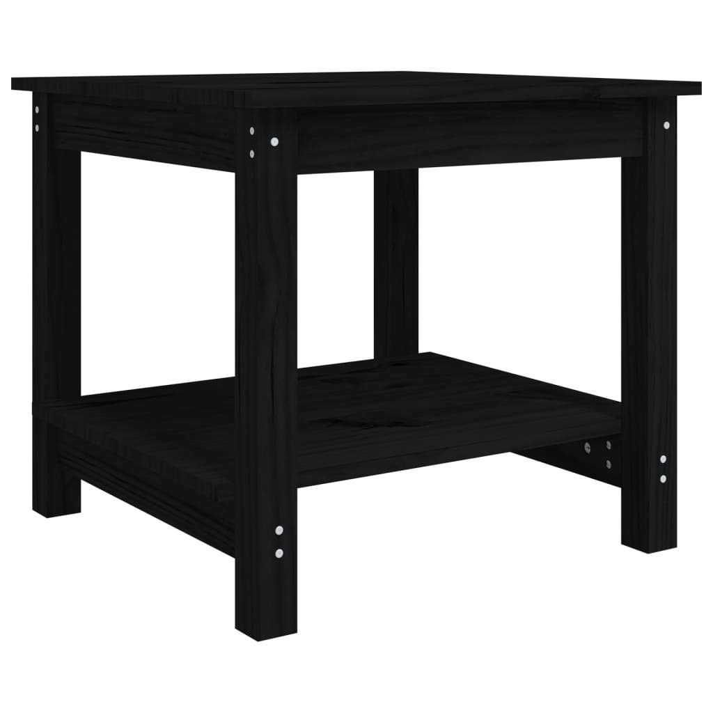 VidaXL Salontafel 50x50x45 cm massief grenenhout zwart