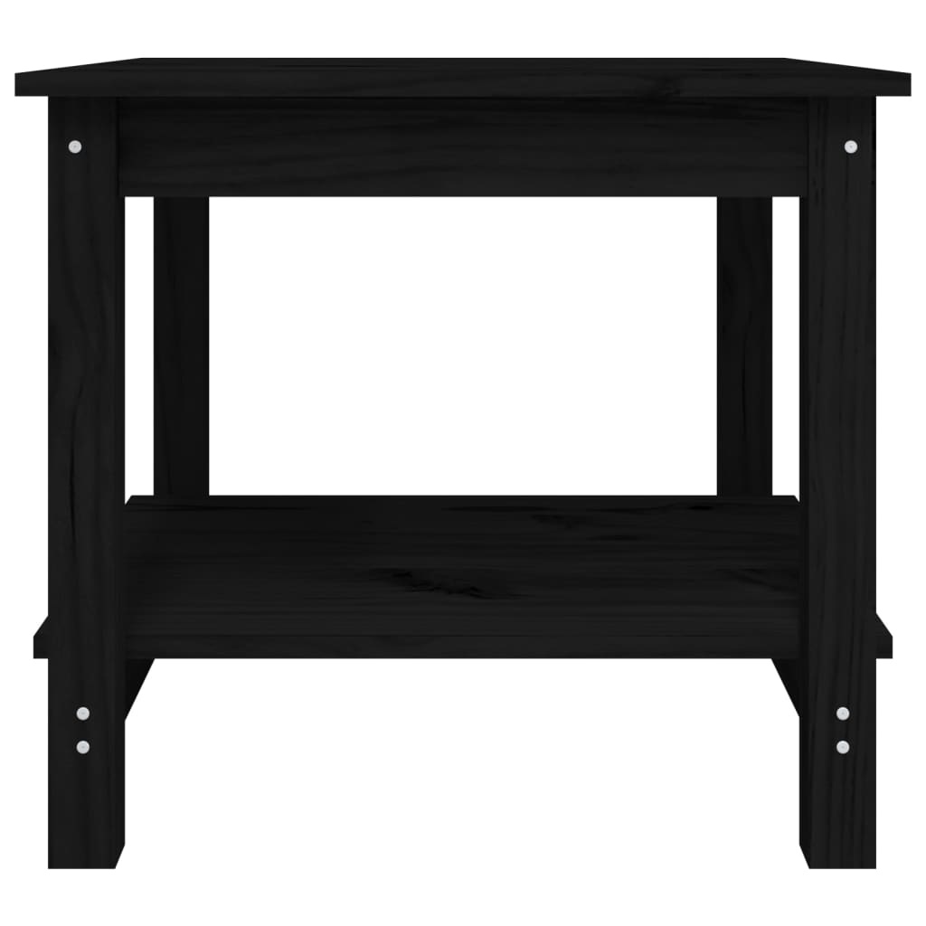 VidaXL Salontafel 50x50x45 cm massief grenenhout zwart
