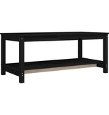VidaXL Salontafel 110x55x45 cm massief grenenhout zwart
