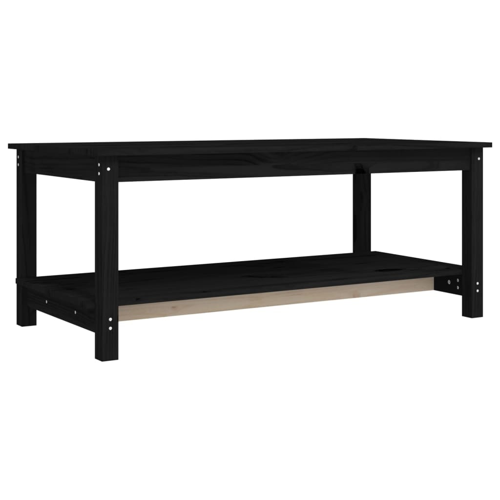 VidaXL Salontafel 110x55x45 cm massief grenenhout zwart