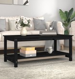 VidaXL Salontafel 110x55x45 cm massief grenenhout zwart