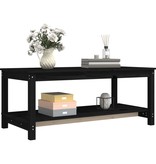 VidaXL Salontafel 110x55x45 cm massief grenenhout zwart