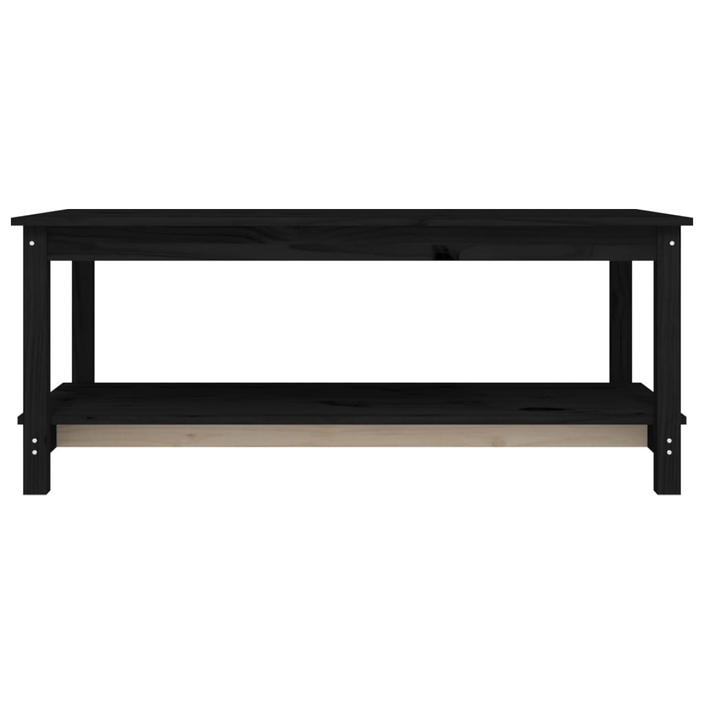 VidaXL Salontafel 110x55x45 cm massief grenenhout zwart
