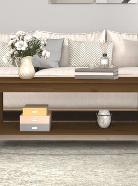 VidaXL Salontafel 110x55x45 cm massief grenenhout honingbruin