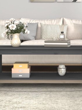 VidaXL Salontafel 110x55x45 cm massief grenenhout grijs