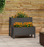 VidaXL Plantenbak 84,5x84x75 cm massief grenenhout grijs