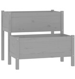 VidaXL Plantenbak 84,5x84x75 cm massief grenenhout grijs