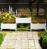 VidaXL Plantenbak 245,5x44x75 cm massief grenenhout wit