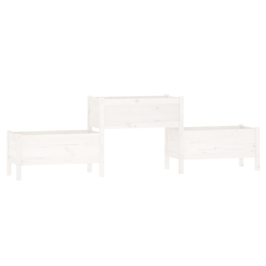 VidaXL Plantenbak 245,5x44x75 cm massief grenenhout wit