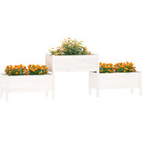 VidaXL Plantenbak 245,5x44x75 cm massief grenenhout wit
