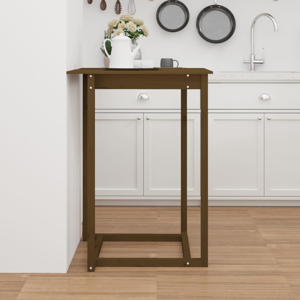 VidaXL Bartafel 80x80x110 cm massief grenenhout honingbruin