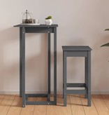 VidaXL Bartafel 60x60x110 cm massief grenenhout grijs
