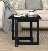 VidaXL Salontafel 50x50x45 cm massief grenenhout zwart
