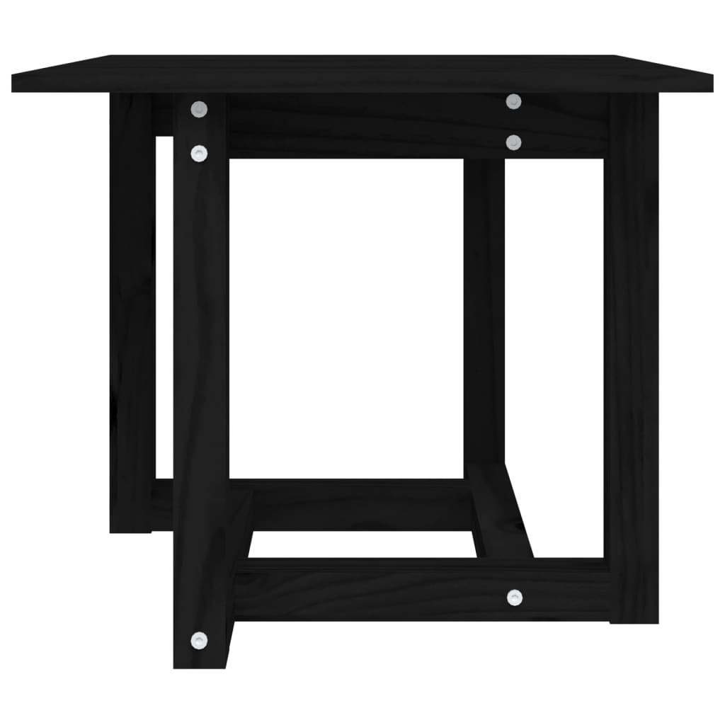 VidaXL Salontafel 50x50x45 cm massief grenenhout zwart