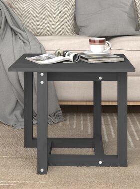 VidaXL Salontafel 50x50x45 cm massief grenenhout grijs