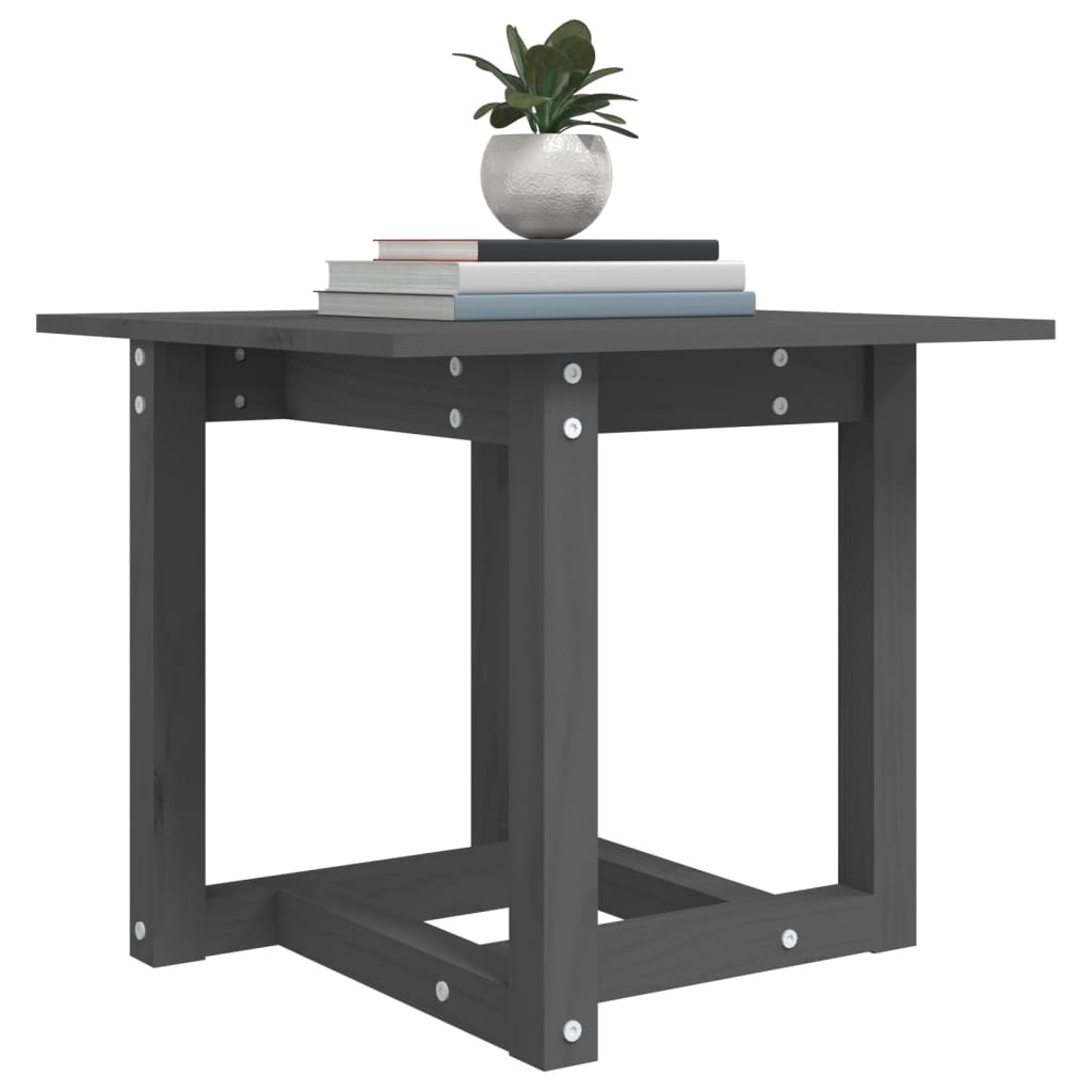 VidaXL Salontafel 50x50x45 cm massief grenenhout grijs