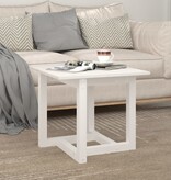 VidaXL Salontafel 50x50x45 cm massief grenenhout wit