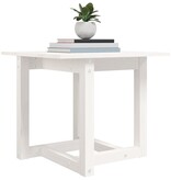 VidaXL Salontafel 50x50x45 cm massief grenenhout wit