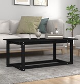 VidaXL Salontafel 110x55x45 cm massief grenenhout zwart