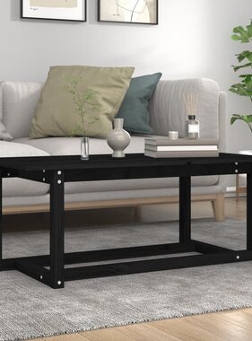 VidaXL Salontafel 110x55x45 cm massief grenenhout zwart