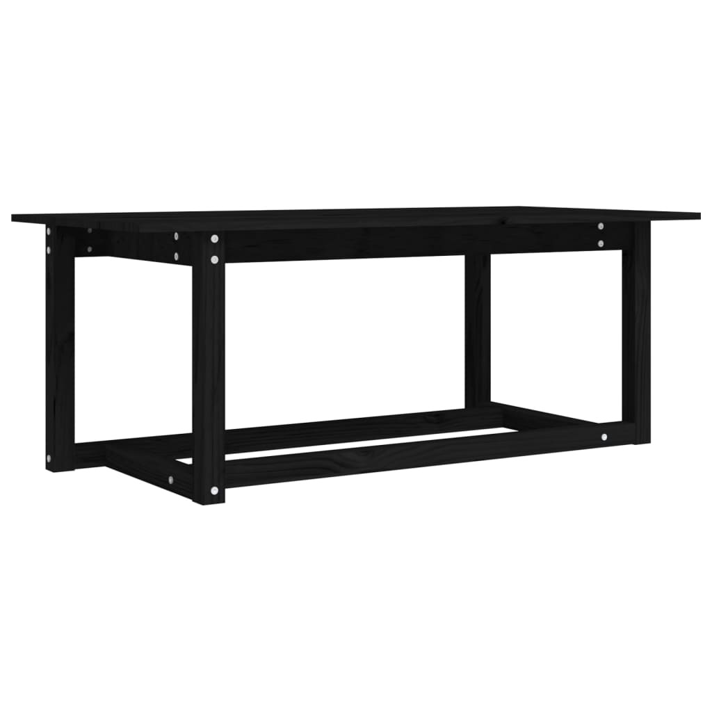 VidaXL Salontafel 110x55x45 cm massief grenenhout zwart