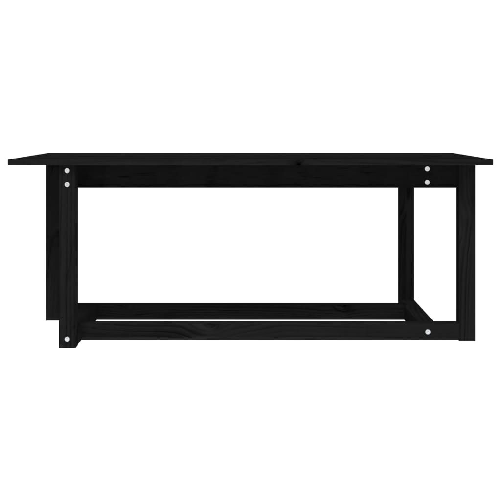 VidaXL Salontafel 110x55x45 cm massief grenenhout zwart
