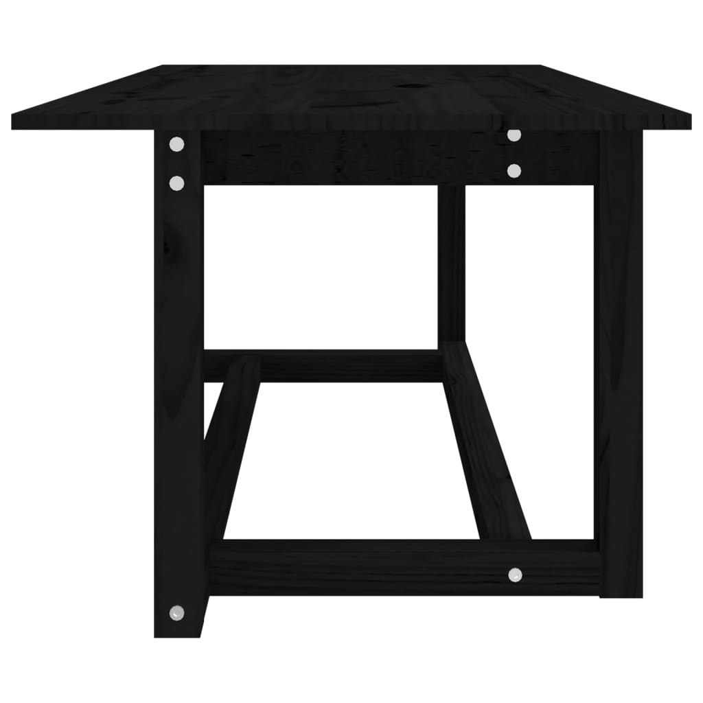 VidaXL Salontafel 110x55x45 cm massief grenenhout zwart