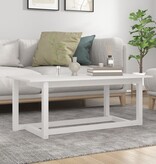 VidaXL Salontafel 110x55x45 cm massief grenenhout wit