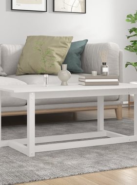 VidaXL Salontafel 110x55x45 cm massief grenenhout wit