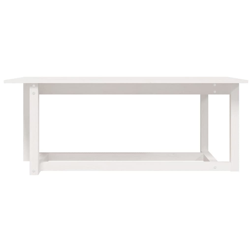 VidaXL Salontafel 110x55x45 cm massief grenenhout wit