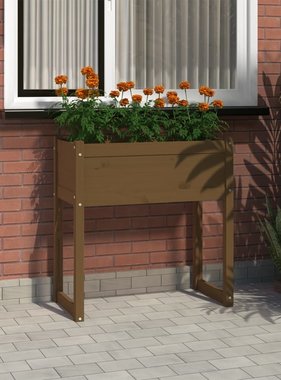 vidaXL Plantenbak 78x40x81 cm massief grenenhout honingbruin