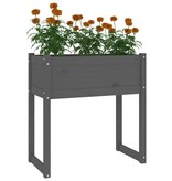 vidaXL Plantenbak 78x40x81 cm massief grenenhout grijs