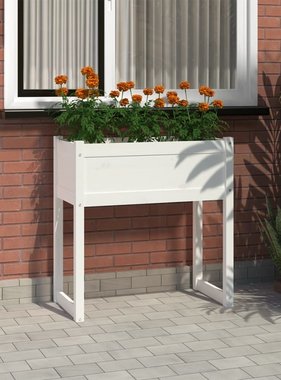 vidaXL Plantenbak 78x40x81 cm massief grenenhout wit