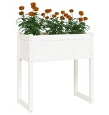 vidaXL Plantenbak 78x40x81 cm massief grenenhout wit