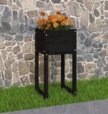 VidaXL Plantenbak 40x40x81 cm massief grenenhout zwart